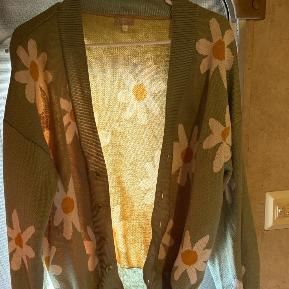 Summer & Rose Olive Floral Cardigan